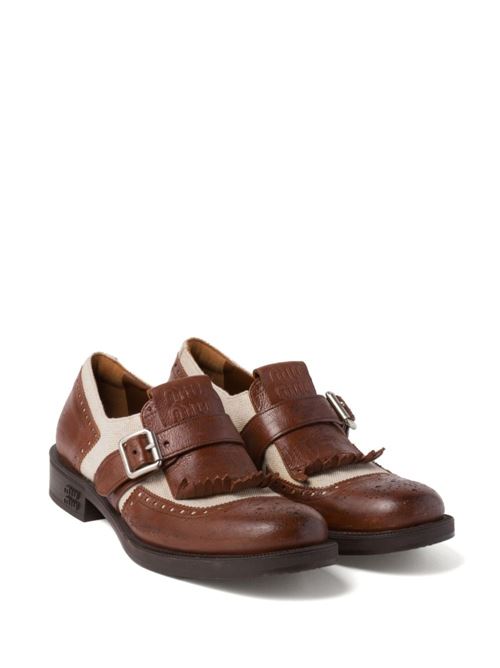 Shanghai Church's X Miu Miu leather and linen shoes CHURCH'S X MIU MIU | 5E186E3LO0F0A4G